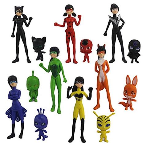 14 Pcs Ladybug Action Figure Ladybug And Cat Noir Miraculous Action