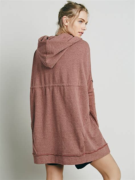 We're loving oversized slogan sweaters with. Free people Womens Oversized Zip Hoodie in Red (Brick) | Lyst