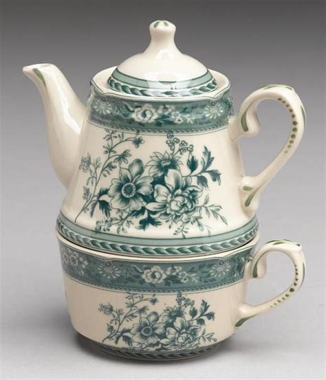 Tea One Teapot Tea Cup Set Green Floral Porcelain New Ebay Tea Pots