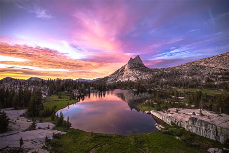 The Most Beautiful Sunset I Saw In 2018 Upper Cathedral Lake Yosemite