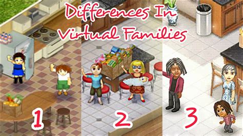 The Differences In Virtual Families 12 And 3 Youtube