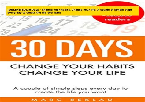 Premium 30 Days Change Your Habits Change Your Life A Couple Of