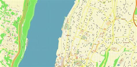 Yonkers New York Us Vector Map High Detailed Street Map Editable Adobe