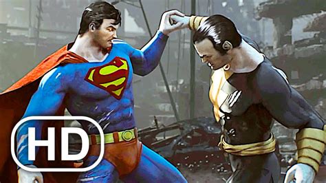 Justice League Superman Kills Black Adam Fight Scene Cinematic 4k Ultra