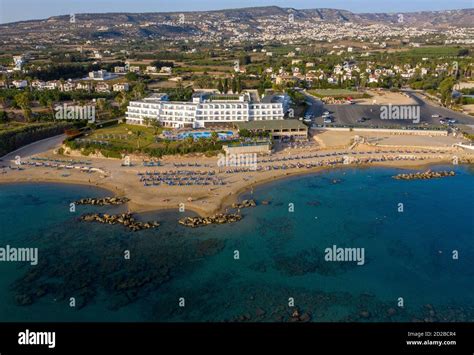 Aerial View Of Coral Bay Beach And The Corallia Beach Hotel Peyia