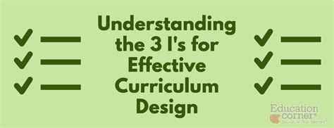 Understanding The 3 Is For Effective Curriculum Design