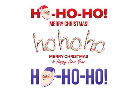 Ho Ho Ho Sign Set Vector Merry Christmas