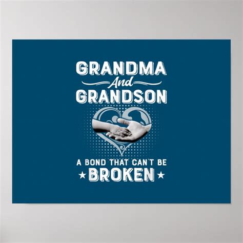 grandma and grandson a bond that cant be broken poster zazzle