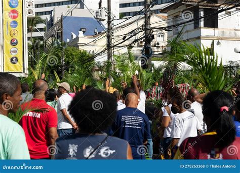 Catholic Worshipers Hold Palm Branches For Palm Sunday Mass Editorial