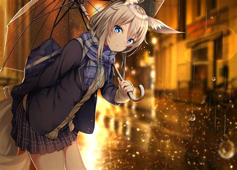 Anime Girl With Umbrella Wallpaper Hd Anime Wallpaper