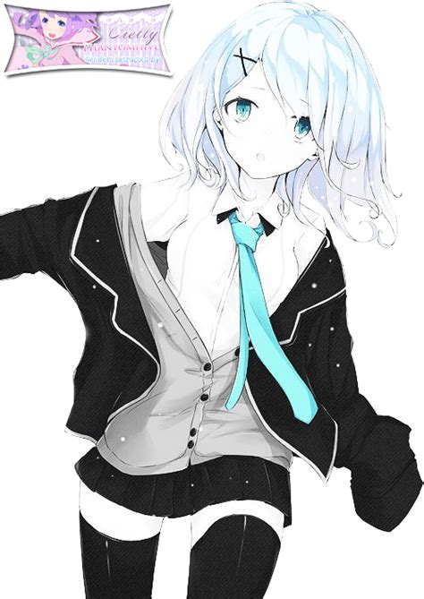 Cute Anime Light Blue Haired Color Girl Extracted By Ciellyphantomhive On Deviantart