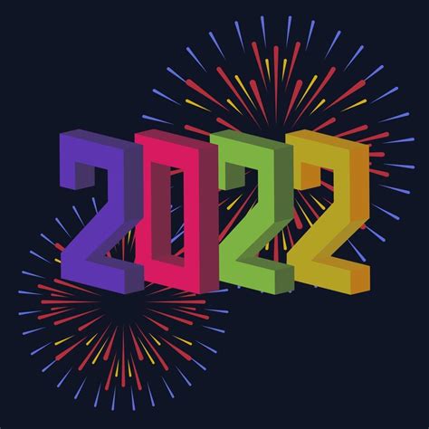 2022 New Year banner with two multicolor fireworks 3171357 Vector Art
