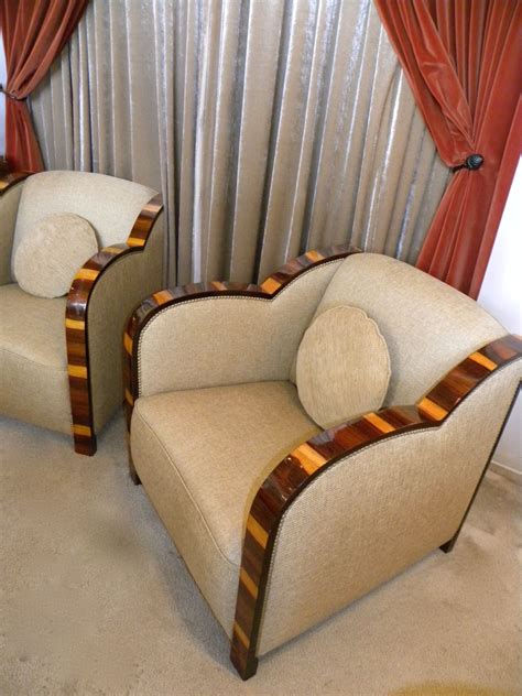 Spectacular Ornate Wood Framed Art Deco Club Chairs Sold Items