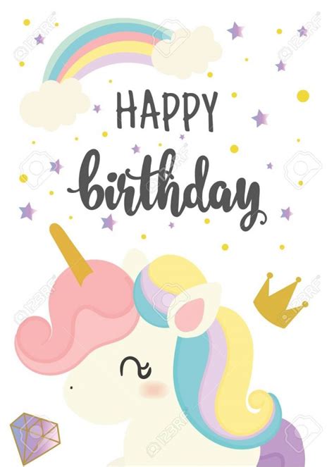 20beautiful Unicorn Birthday Card Candacefaber