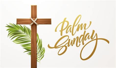 Free Vector Christian Cross Congratulations On Palm Sunday Easter