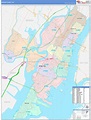 Hudson County, NJ Wall Map Color Cast Style by MarketMAPS