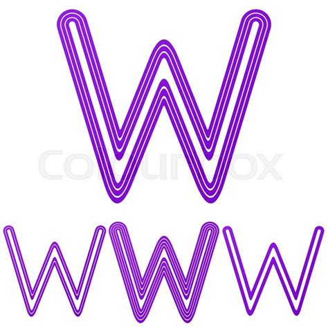 Purple Line Letter W Letter Logo Stock Vector Colourbox