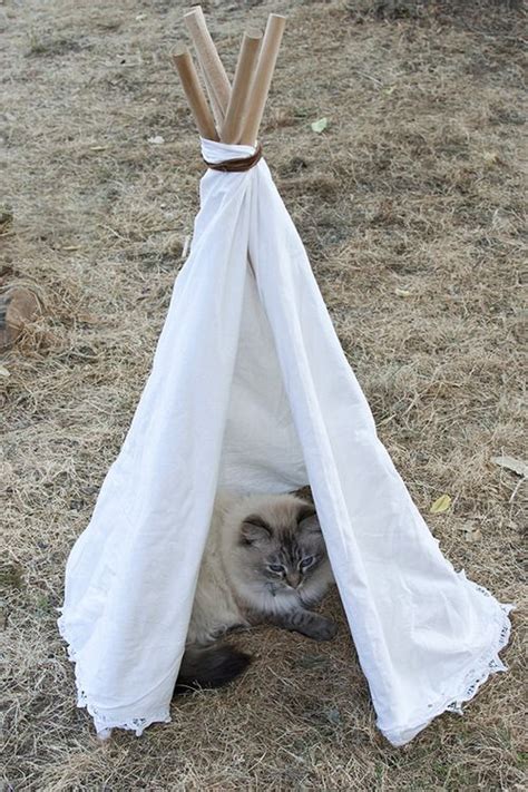 Diy Easy Cat Tent Tutorial Diy Stuffed Animals Diy Pet Teepee Pet