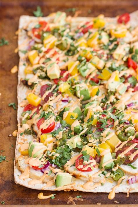 Chicken Flatbread Recipe With Mango And Roasted Jalapeno