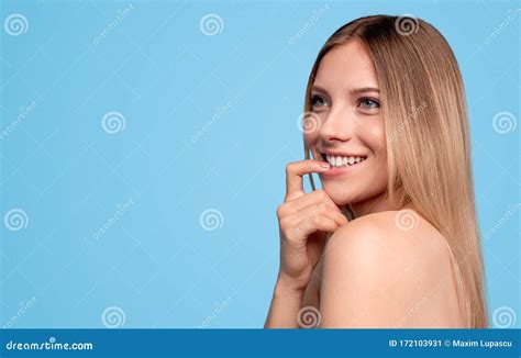 Dreamy Young Model Biting Finger Stock Image Image Of Treatment