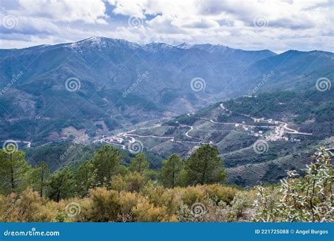 Panorama Of A Valley In Las Hurdes Stock Photo Image Of Cityscape