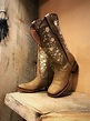 Women’s Floral Embroidery Cowgirl Square Toe Boots ( Tan ) – El Potrerito