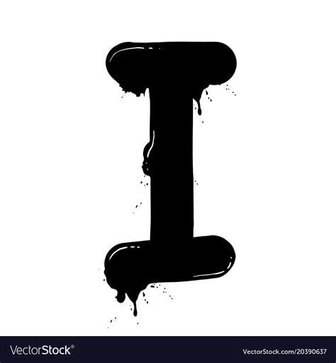 Blot Letter I Black And White Royalty Free Vector Image