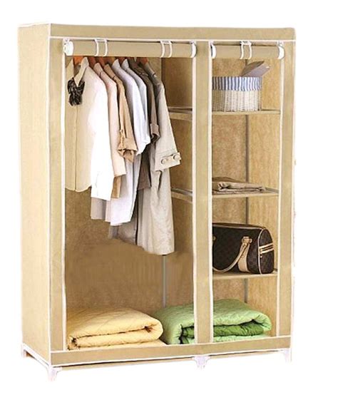 Everything Imported Cream Foldable Storage Cabinate Almirah Rack