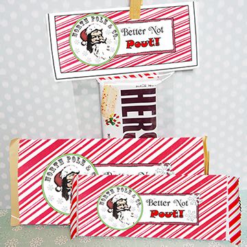 Amazon's choice for candy bar wrappers. "Better Not Pout" Printable Christmas Candy Bar Wrappers