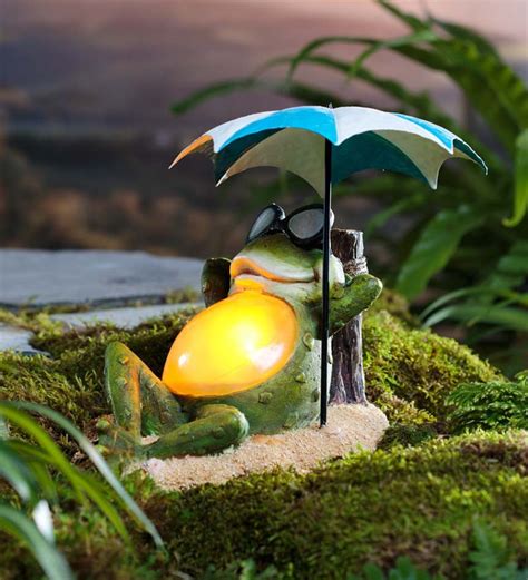 Solar Sunbathing Frog Garden Accent Wind And Weather