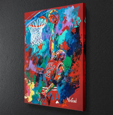 Basketball Sports Professional Paint Framed Wall Art Canvas Etsy
