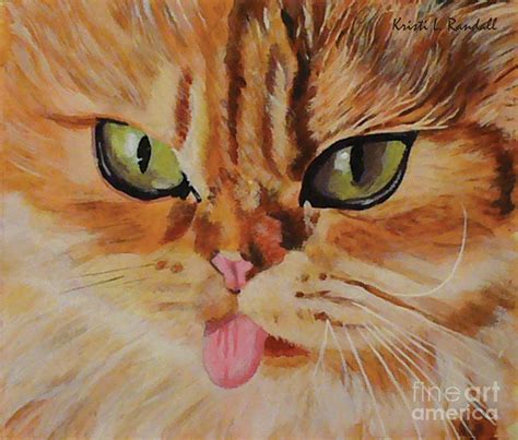 Butterscotch Cute Orange Cat Face Painting By Kristi L Randall