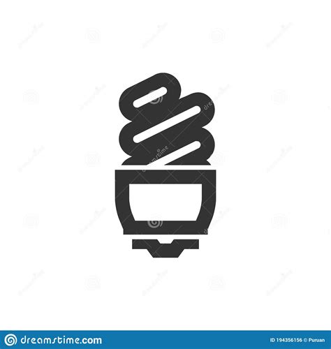 Outline Icon Spiral Lightbulb Stock Vector Illustration Of Power