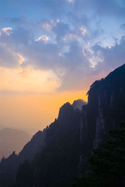 Huangshan Sunset From Paiyun Pavillon Caixiang208 Flickr