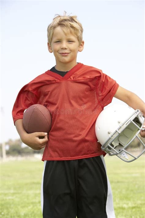 Young Boy Playing American Football Stock Photo Image Of Ball