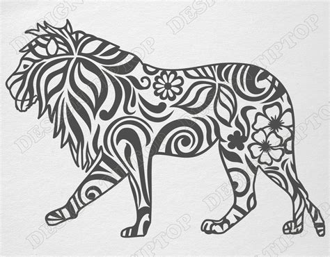 Lion Stencil Zentangle Designs Cricut Animals