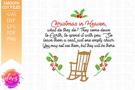 Christmas In Heaven Chair Poem Circle Svg File Debbie Does Design