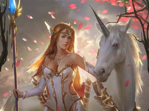 Fantasy Women With Unicorn Hd Fantasy Girls 4k