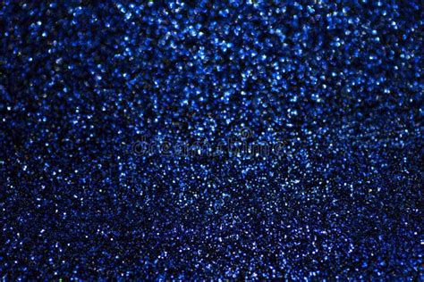 Blurred Shiny Navy Blue Background With Sparkling Lights Stock Photo