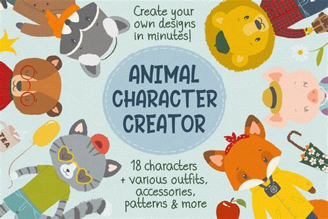 Animal Character Creator Custom Animals Creator Cute Animals Etsy