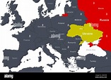 Mapa general de Rusia y Ucrania en Europa. Territorio de Ucrania y ...
