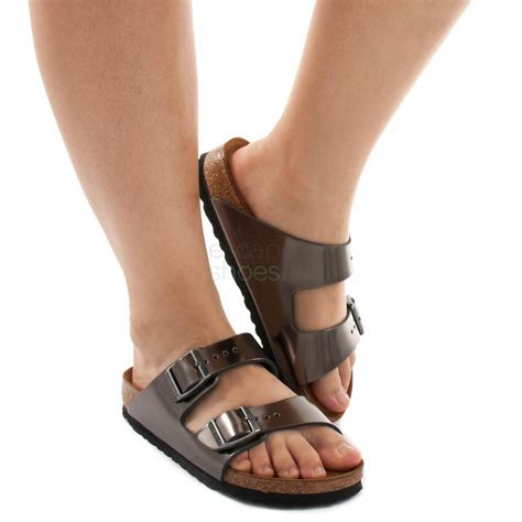 Sandals Birkenstock 1000295 Arizona Metallic Anthracite