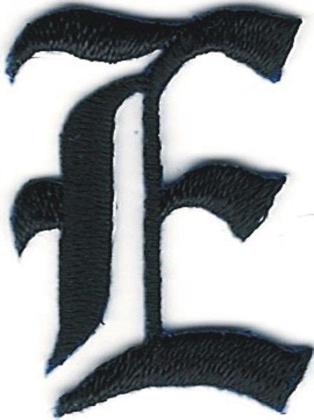 1 18 Fancy Black Old English Alphabet Letter E Embroidered Patch