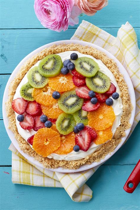 Fresh Fruit Cheesecake Pie Recipe Fruit Dessert Recipes No Bake Summer Desserts Fruit