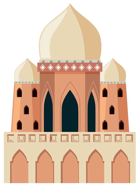 A Mosque On White Background 519875 Vector Art At Vecteezy