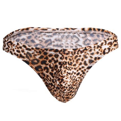 Mens Lingerie Leopard Panties Bikini Briefs Underwear Loincloth G String Thong Ebay