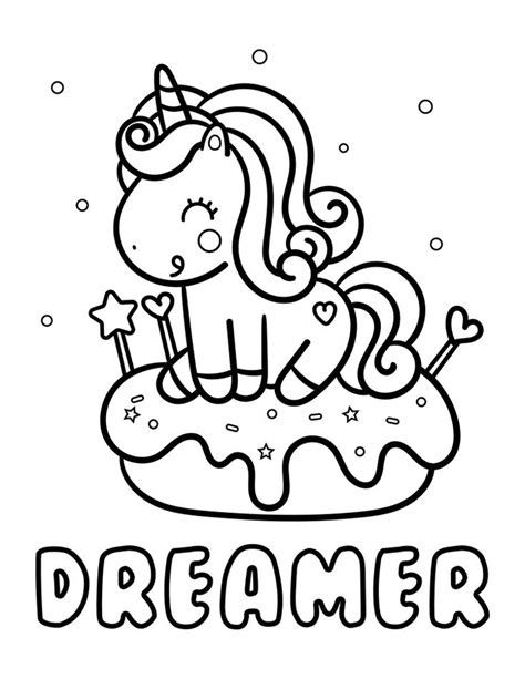 Incredible Unicorn Donut Coloring Page 2022