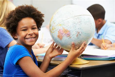 Pupils Studying Geography In Classroom Stock Photo Image 30882668