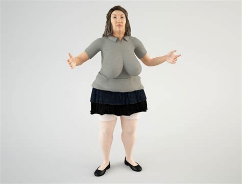 Fat Woman 1 3d Model Animated Rigged Cgtrader