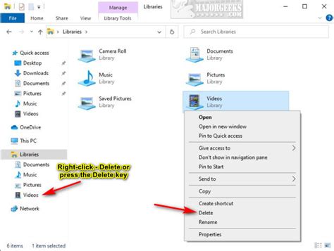 How To Show Hide Add Or Remove A Folder From Libraries In Windows 10